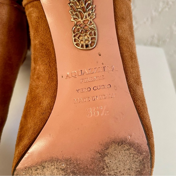 Aquazzura “Boheme” Studded Suede Boots – Tan, Size 36.5 – Made in Italy - Picture 10 of 12